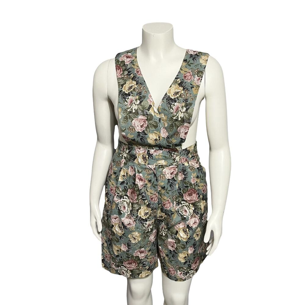 ⭐️Vintage R.J. Stevens Overall 100% Cotton Floral Romper Sz-12